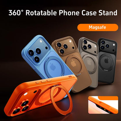 Iphone 17 Pro Max Case Military-Grade Drop Protection Magsafe Compatible 360° Rotating Stand Crystal Clear PC Shell with 360° Ring Stand & Airbag Protection Anti-Fall Shockproof Cover Protective Casing Magnetic Protector Transparent Acrylic Cover Magsafe
