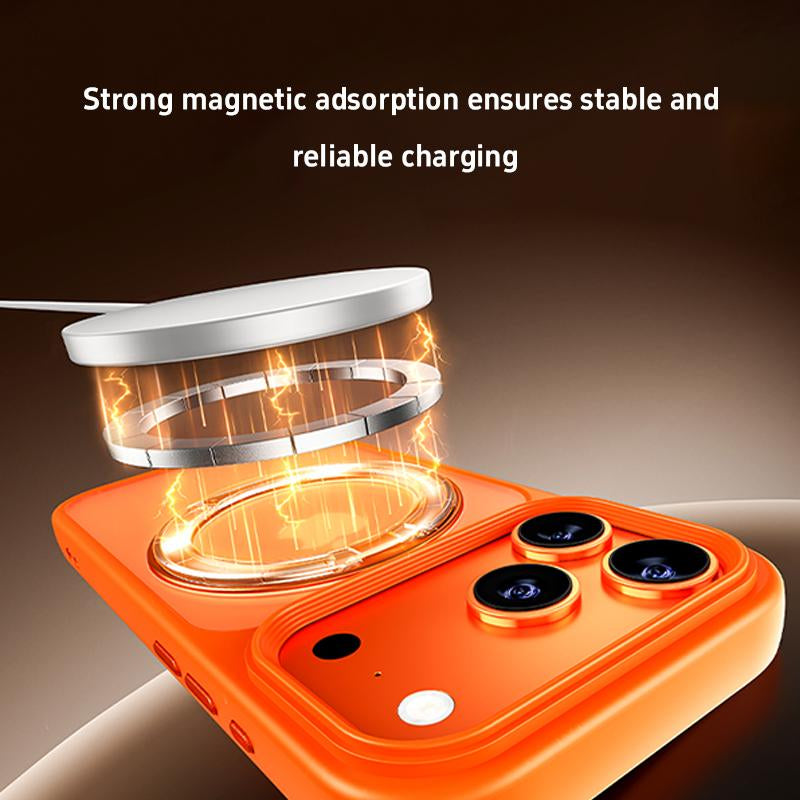Iphone 17 Pro Max Case Military-Grade Drop Protection Magsafe Compatible 360° Rotating Stand Crystal Clear PC Shell with 360° Ring Stand & Airbag Protection Anti-Fall Shockproof Cover Protective Casing Magnetic Protector Transparent Acrylic Cover Magsafe